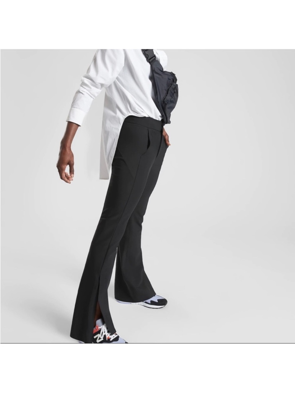 ATHLETA Stellar Flare Trouser Black Size 6 Pants Travel Women’s - Picture 9 of 9